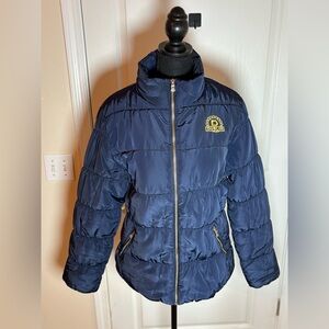 Dublin Stella Equestrian Jacket Women’s Medium Navy Blue Puffer Coat Zip Pockets